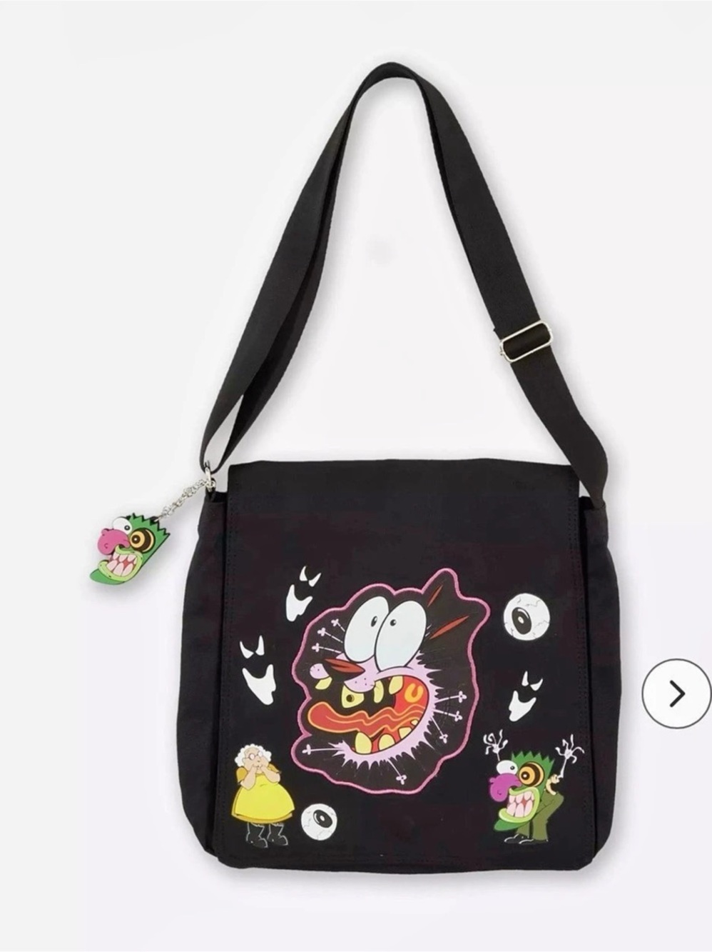 Hot Topic Courage The Cowardly Dog Messenger Bag Black brand new tags on